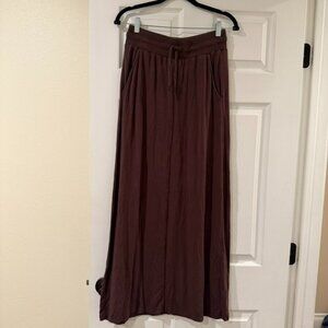 Splendid Mocha Brown Jersey Soft Knit Flowy Maxi Skirt Size Small
